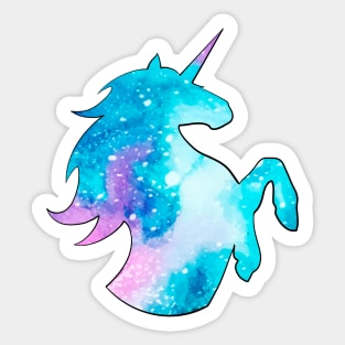 Rearing Galaxy Unicorn Sticker